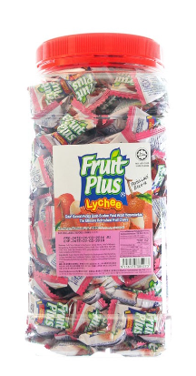 ( Loose Pack ) Fruit Plus Chewy Candy Lychee 1 Jar x 350pcs